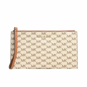 Michael Kors MK Wristlet Clutch - Tan Brown